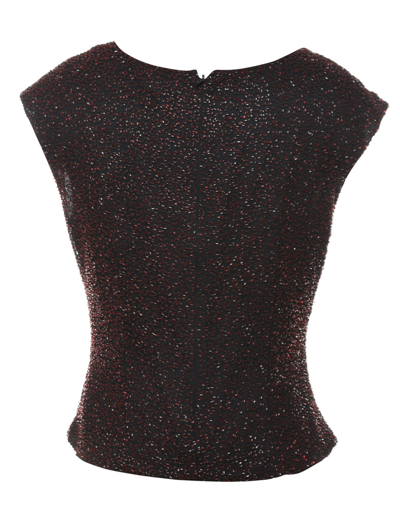 Beaded Silk Party Top - S