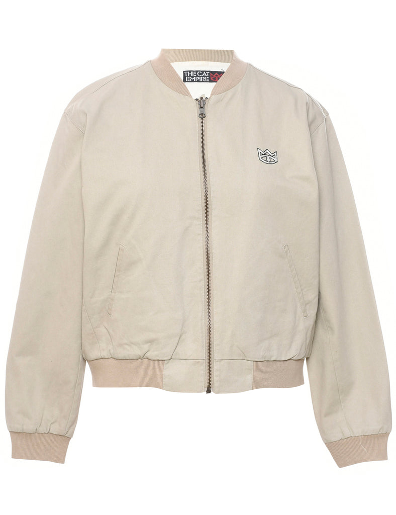 Beige Bomber Jacket - L