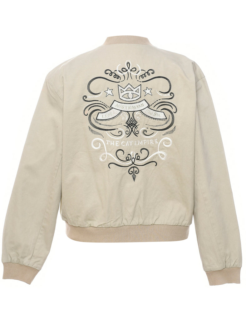 Beige Bomber Jacket - L