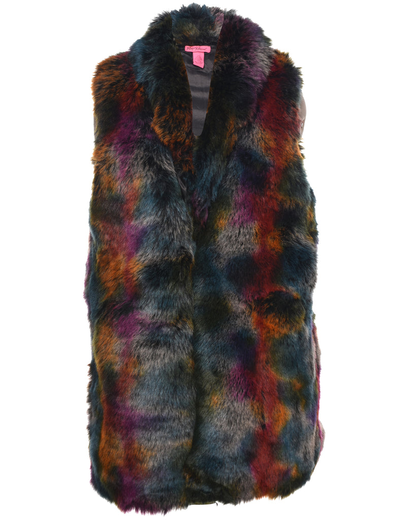 Betsey Johnson Faux Fur Coat - L