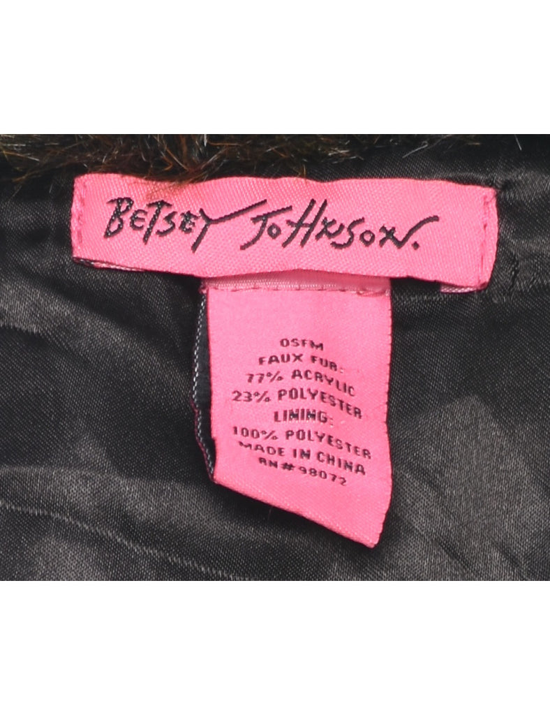 Betsey Johnson Faux Fur Coat - L