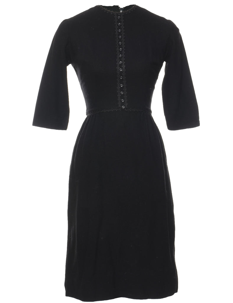 Black 1960s Dress - XS