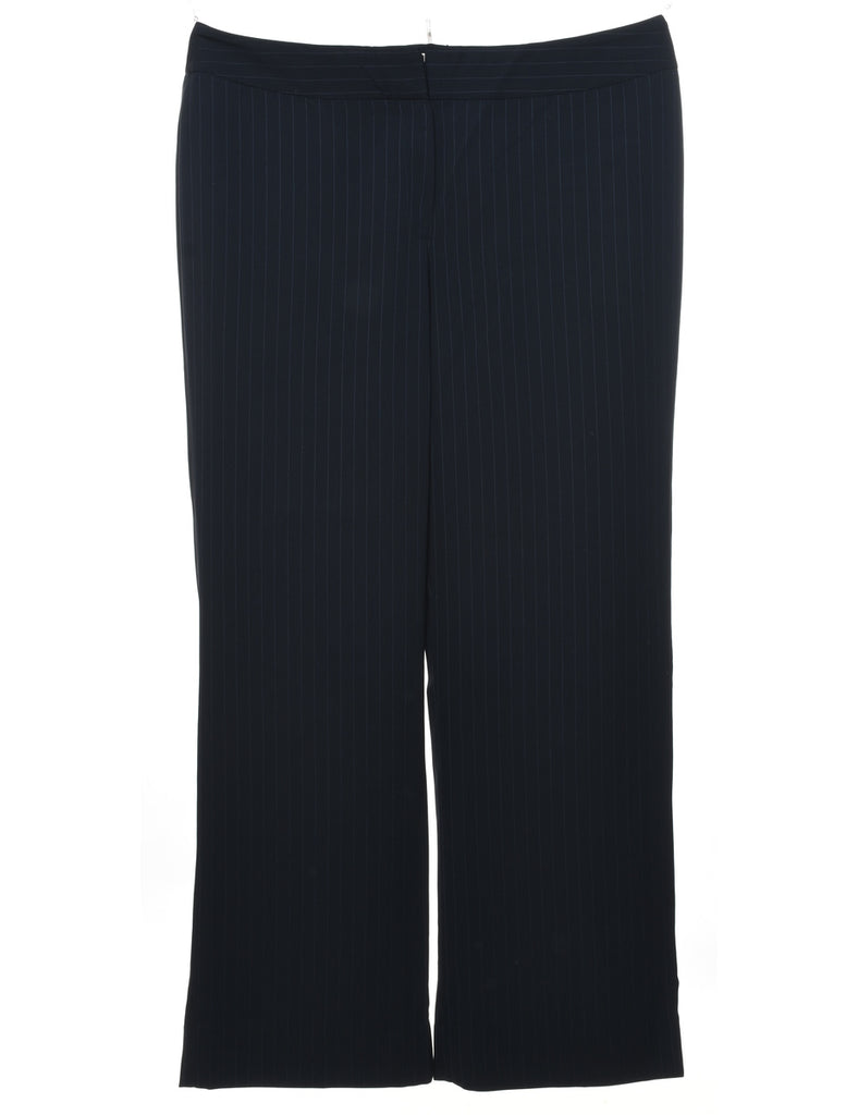 Black & Blue Pinstriped Trousers - W36 L28