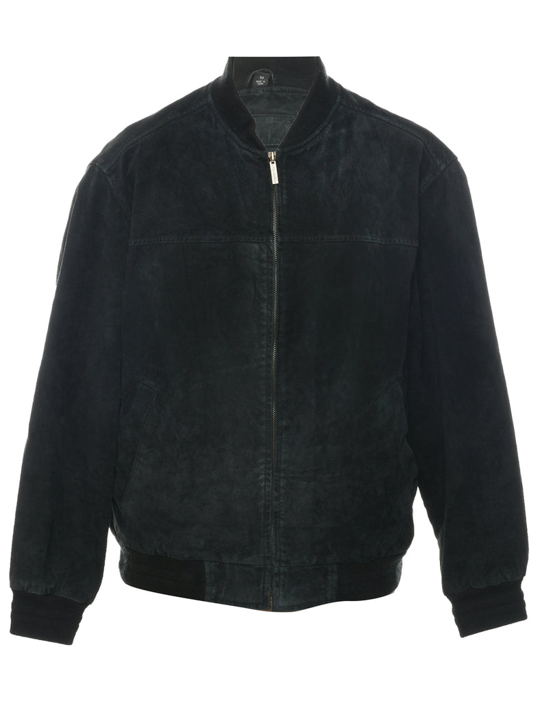 Black Bomber Suede Jacket - M