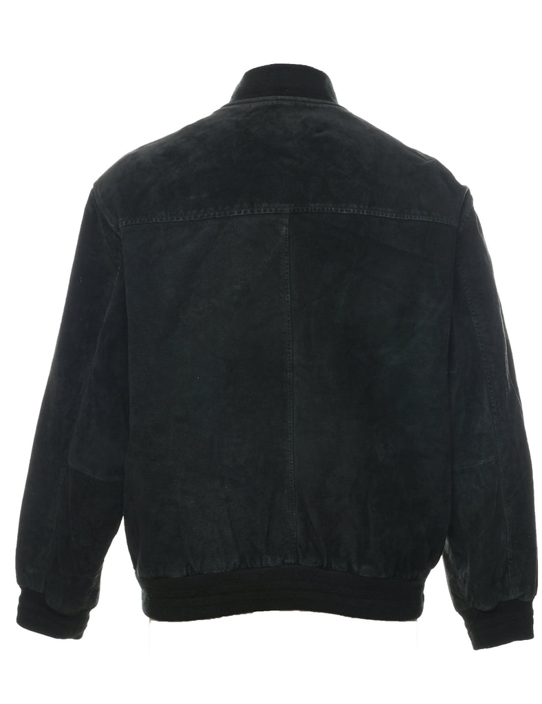 Black Bomber Suede Jacket - M