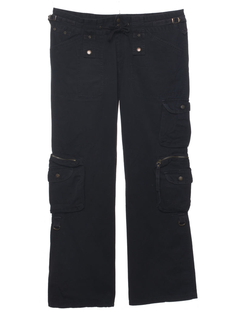 Black Cargo Trousers - W34 L32