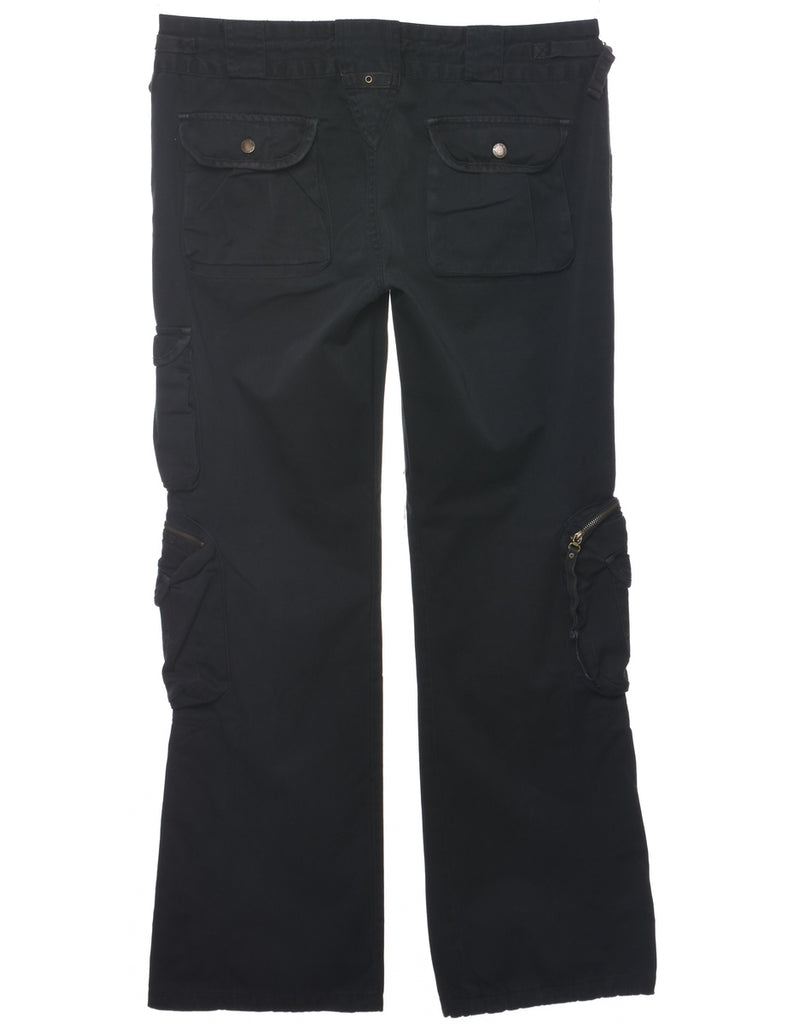 Black Cargo Trousers - W34 L32