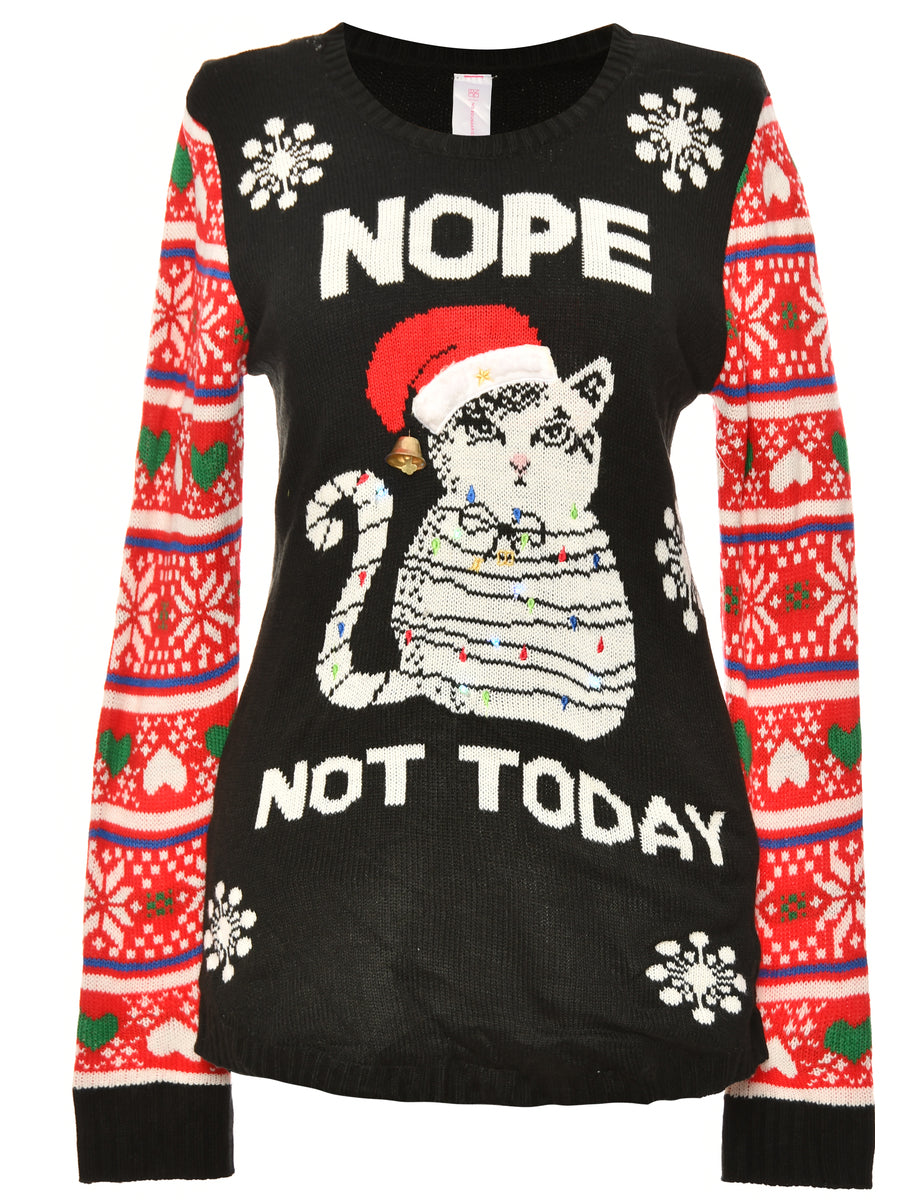 Cat christmas jumper womens hotsell