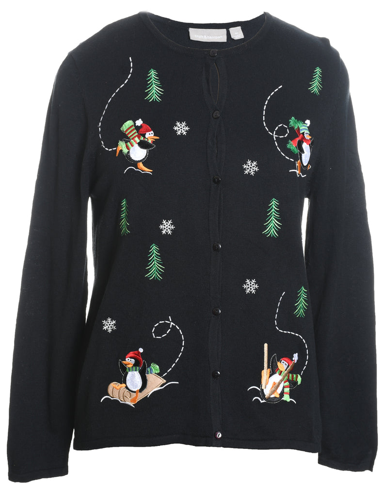 Black Christmas Cardigan - M