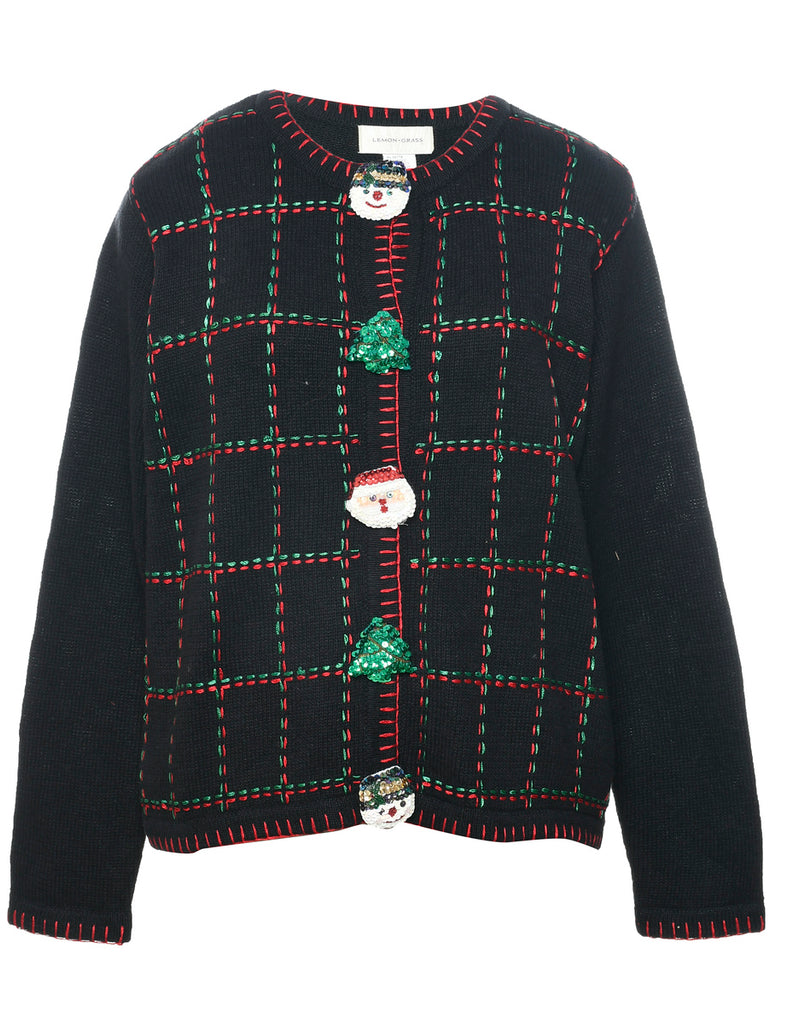 Black Christmas Cardigan - M