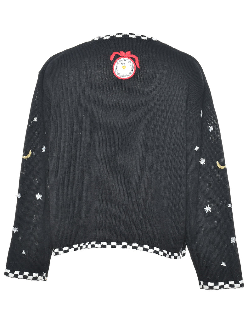 Black Christmas Cardigan - L