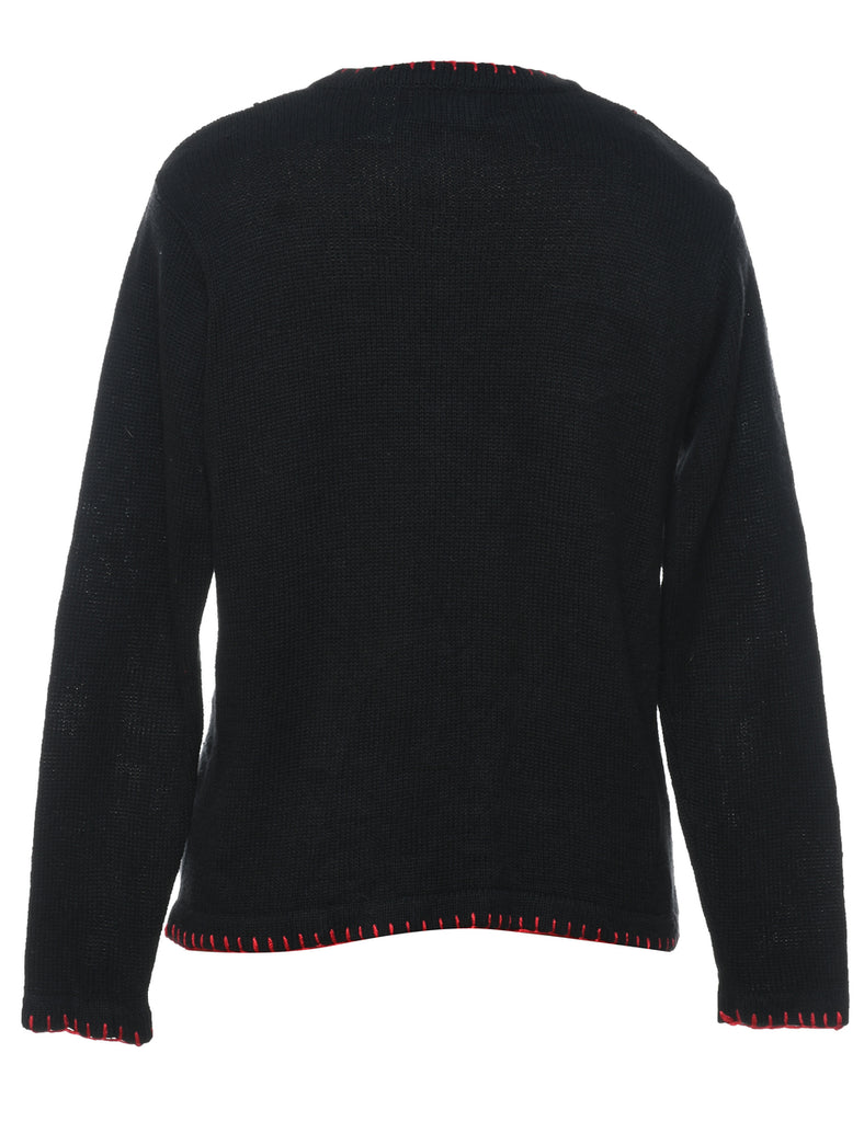 Black Christmas Cardigan - M