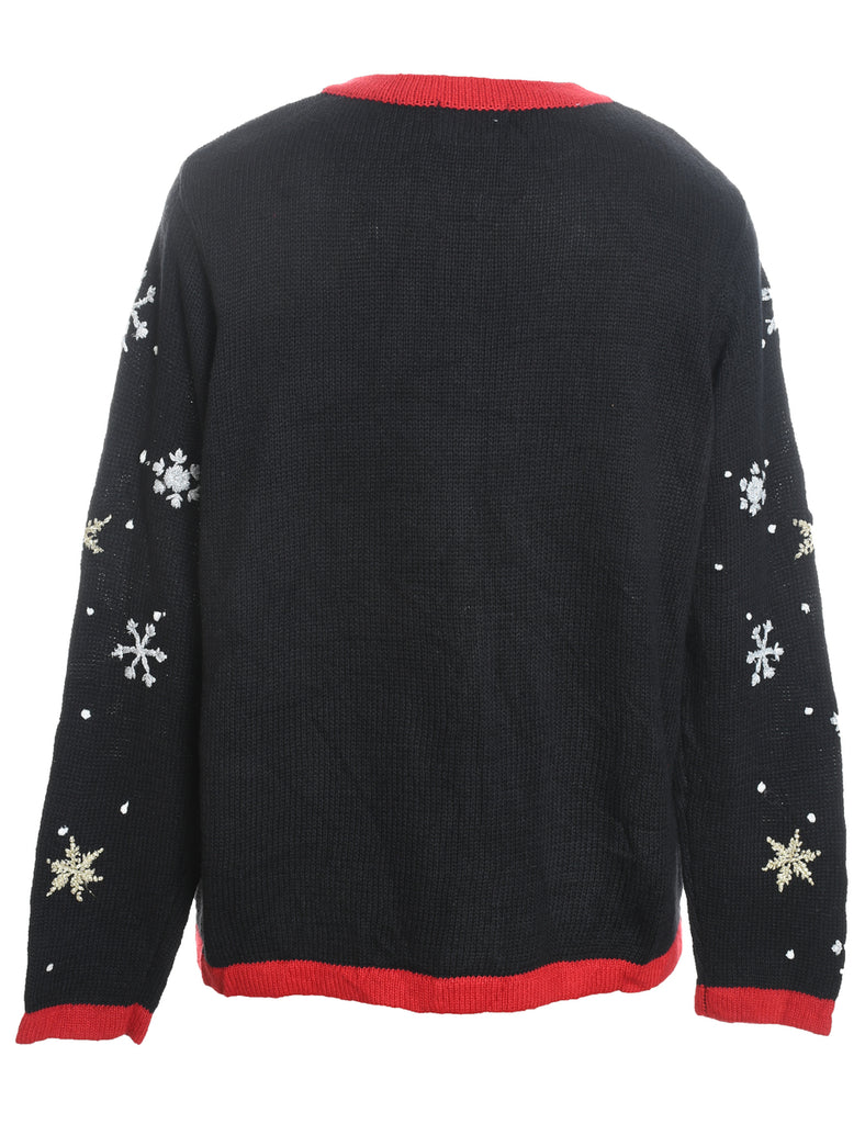 Black Christmas Cardigan - M