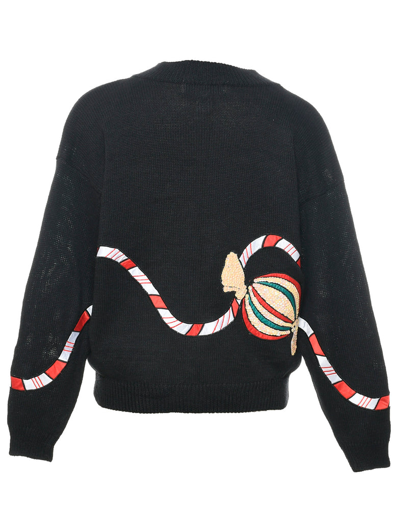 Black Christmas Cardigan - L