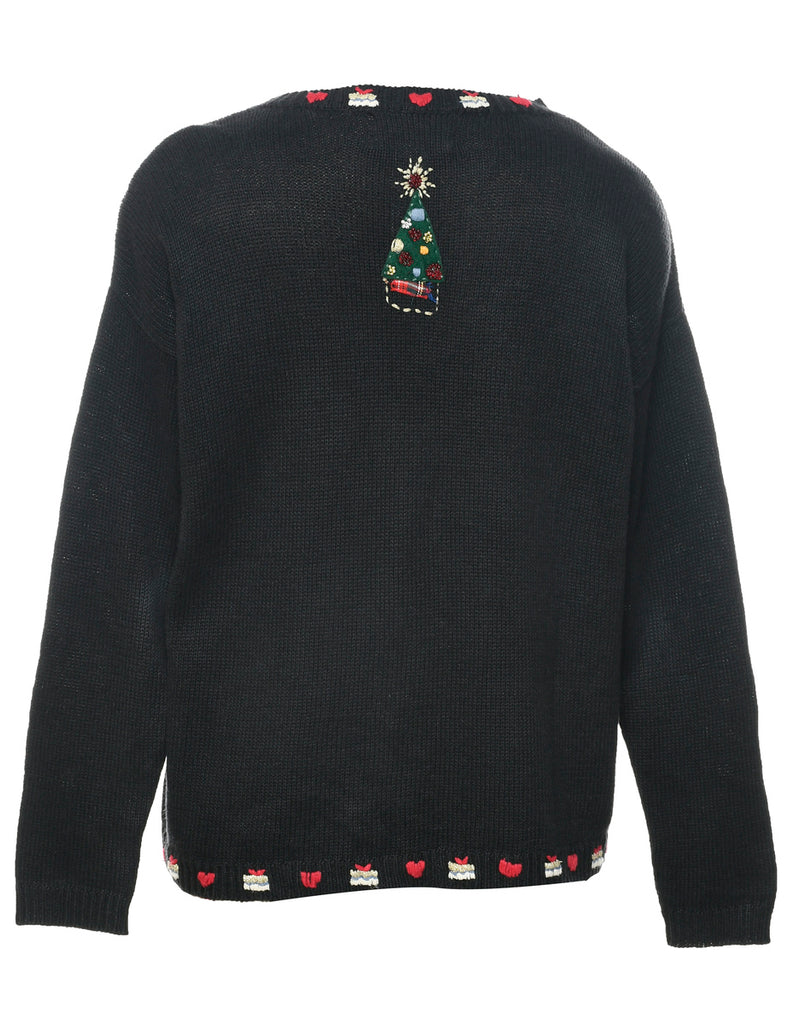 Black Christmas Cardigan - S