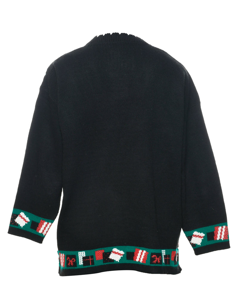 Black Christmas Cardigan - S