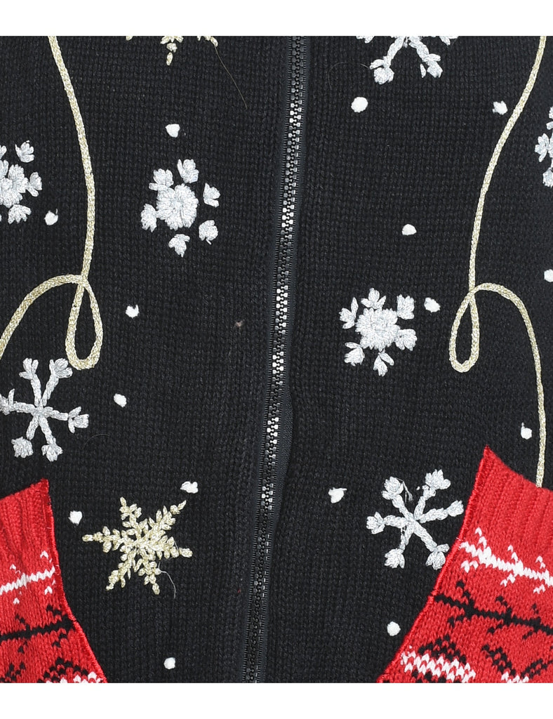 Black Christmas Cardigan - M