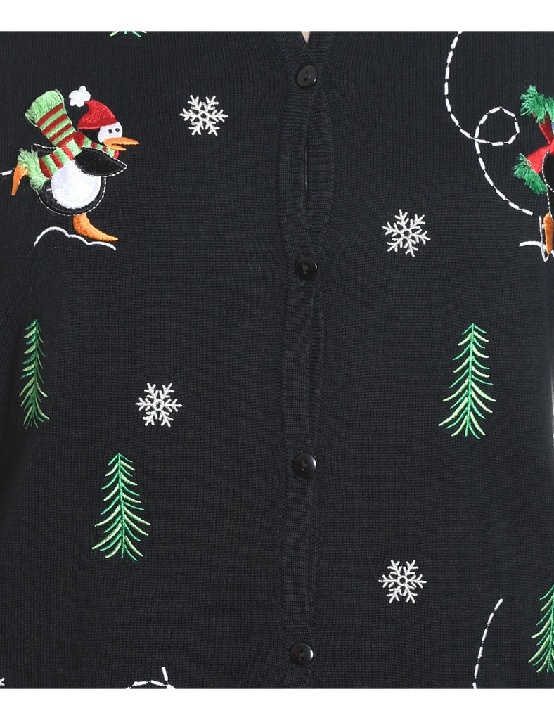 Black Christmas Cardigan - M