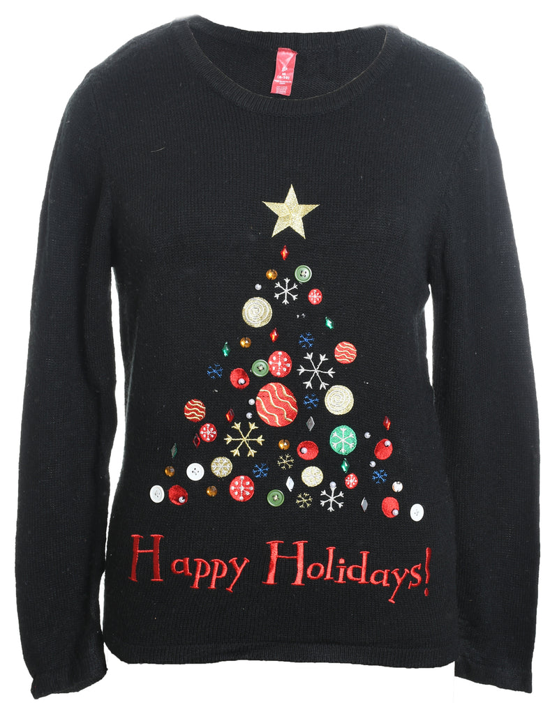 Black Christmas Jumper - M