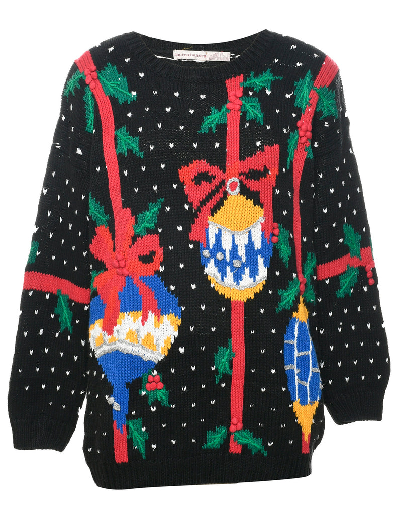 Black Christmas Jumper - L