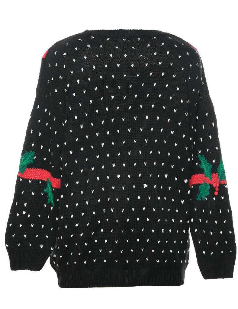 Black Christmas Jumper - L