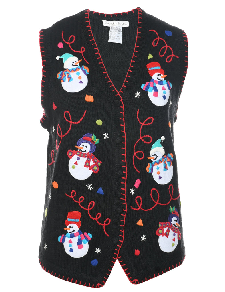 Black Christmas Vest - L