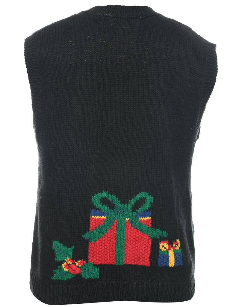 Black Christmas Vest - L