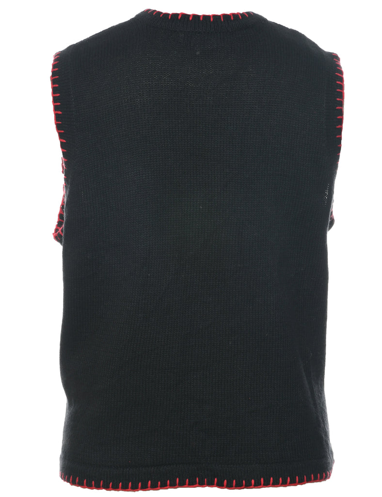 Black Christmas Vest - L