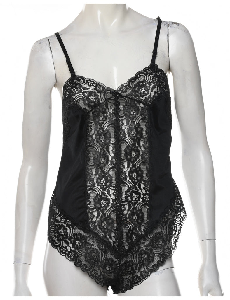 Black Classic Lace Bodysuit - S