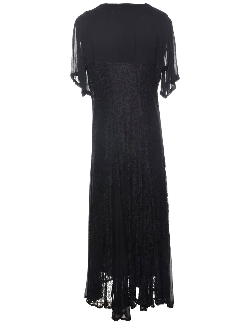 Black Classic Lace Evening Dress - L