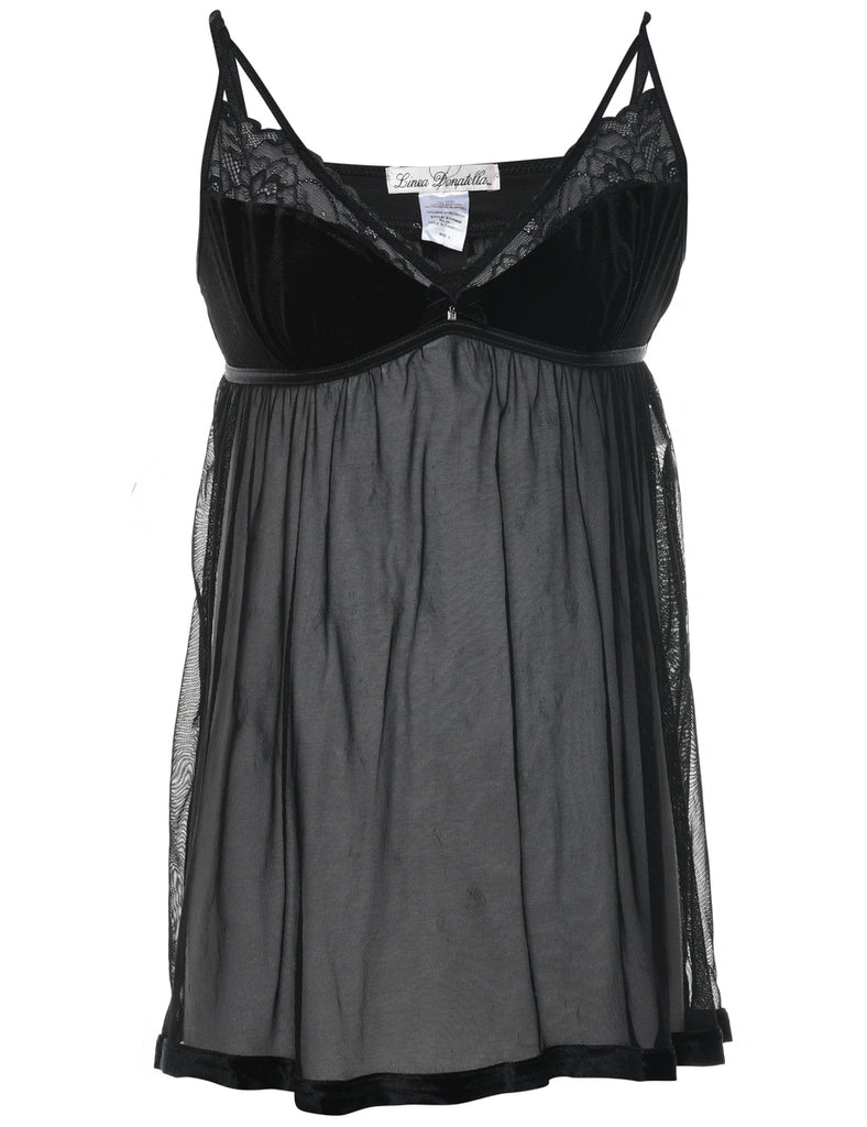 Black Classic Sheer Babydoll - M