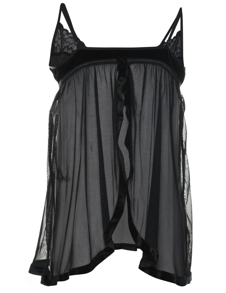 Black Classic Sheer Babydoll - M