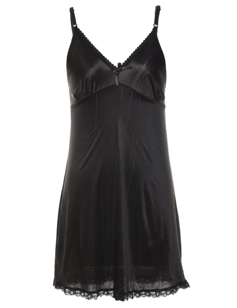 Black Classic Slip Dress - M