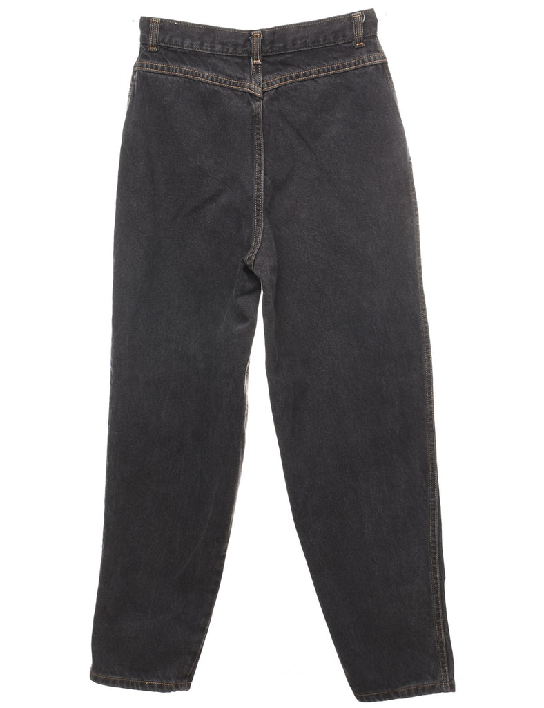 Black Contrast Stitch Tapered Jeans - W26 L27