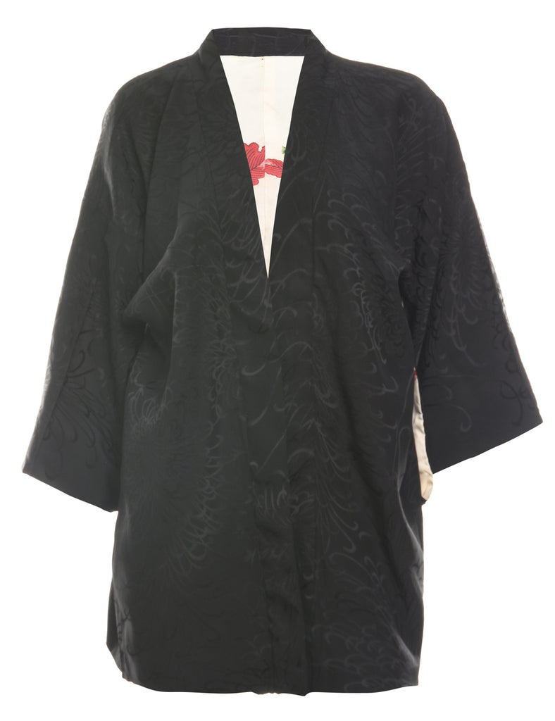 Black Cropped Kimono - M