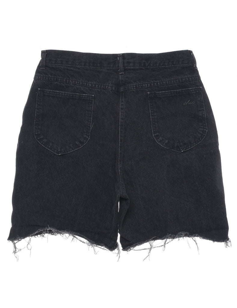 Black Cut-off Denim Shorts - W32 L6