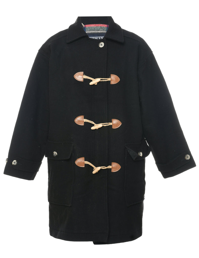 Black Duffle Coat - L