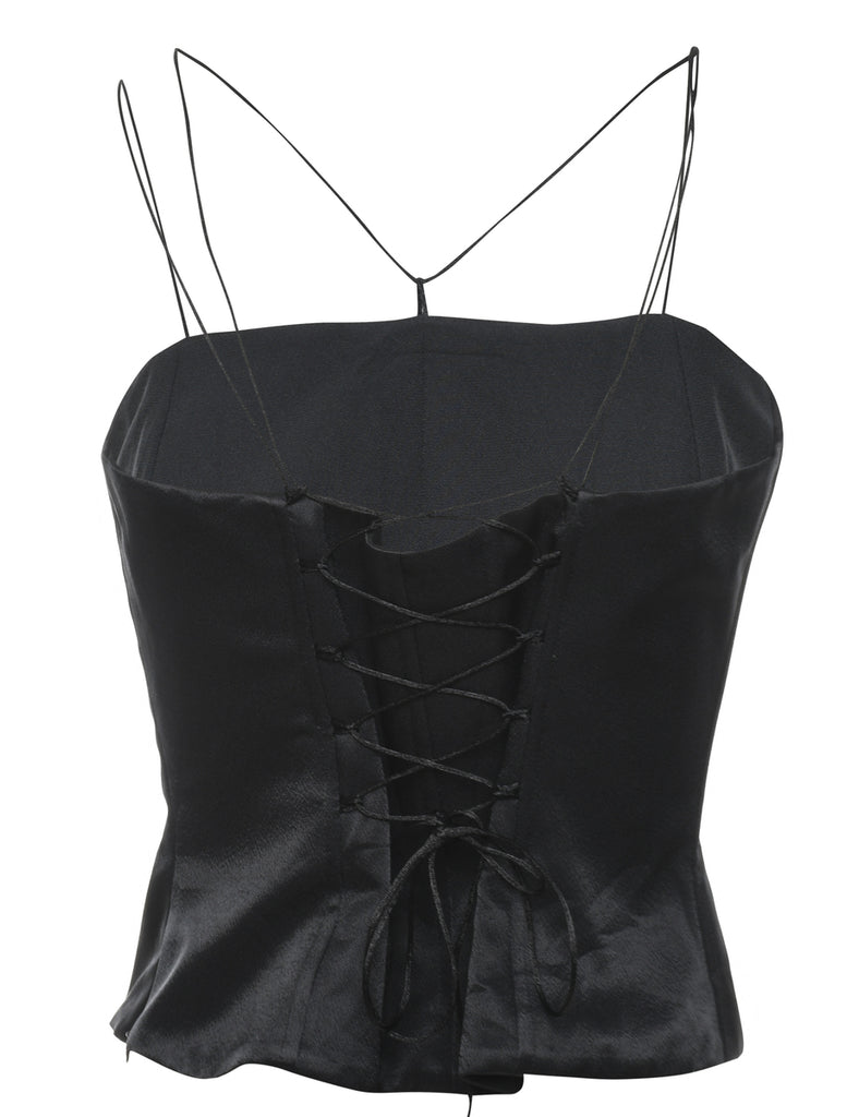 Black Embroidered Corset - S