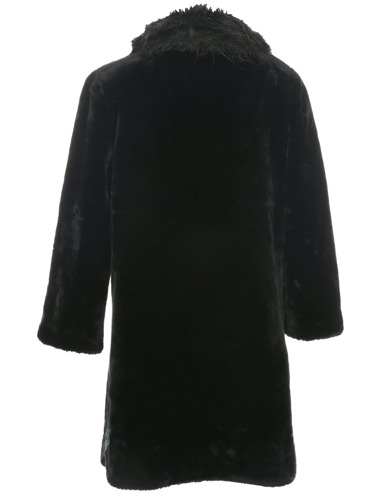 Black Faux Fur Coat - L