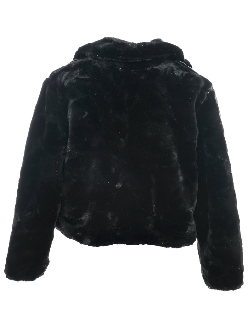 Black Faux Fur Jacket - L