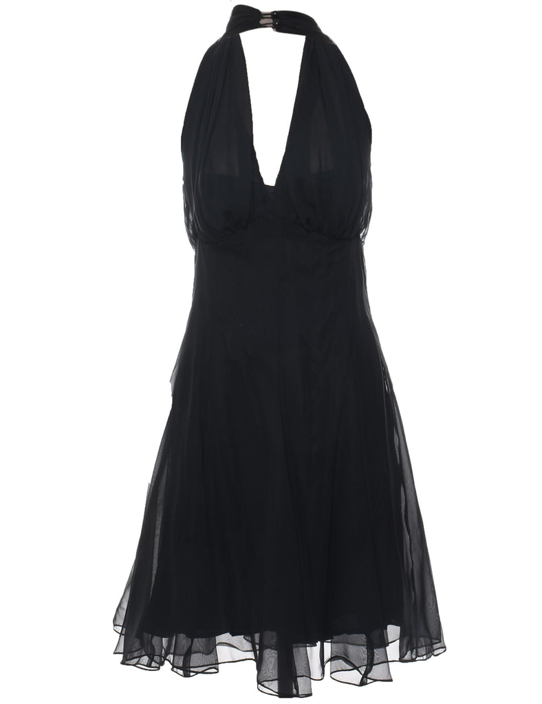 Black Halterneck Evening Dress - S