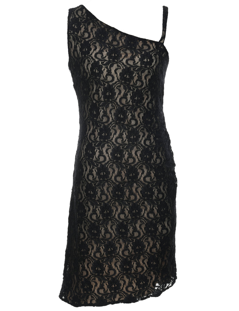 Black Lace Evening Dress - S