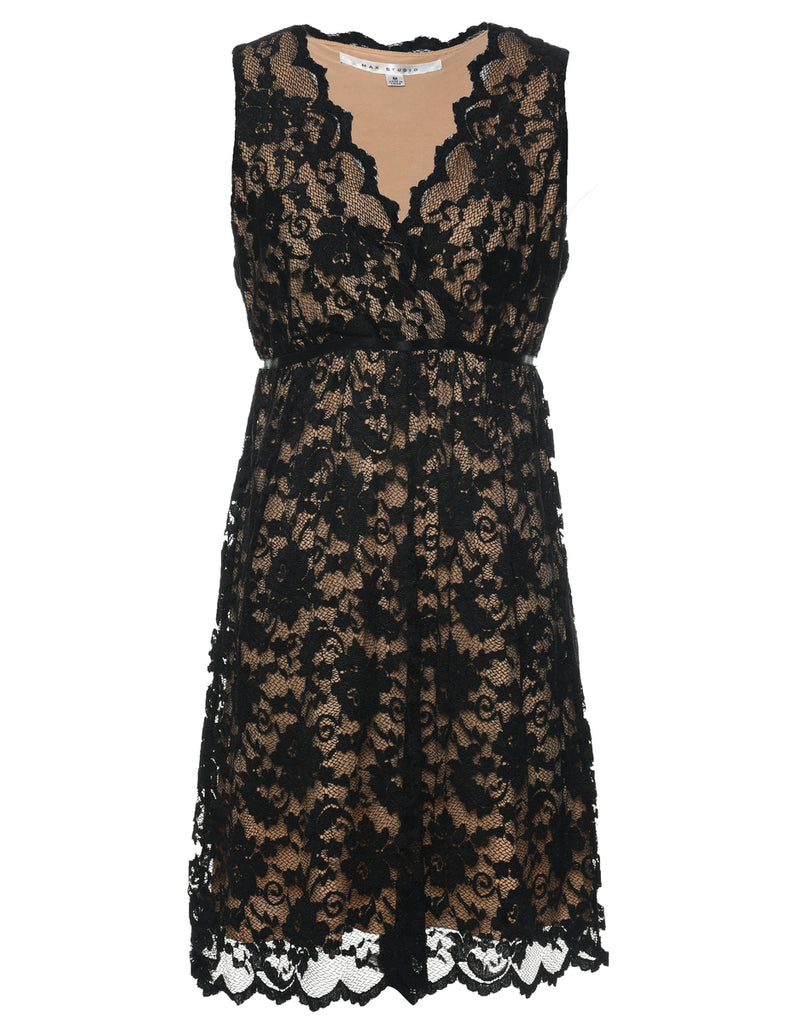 Black Lace Evening Dress - M