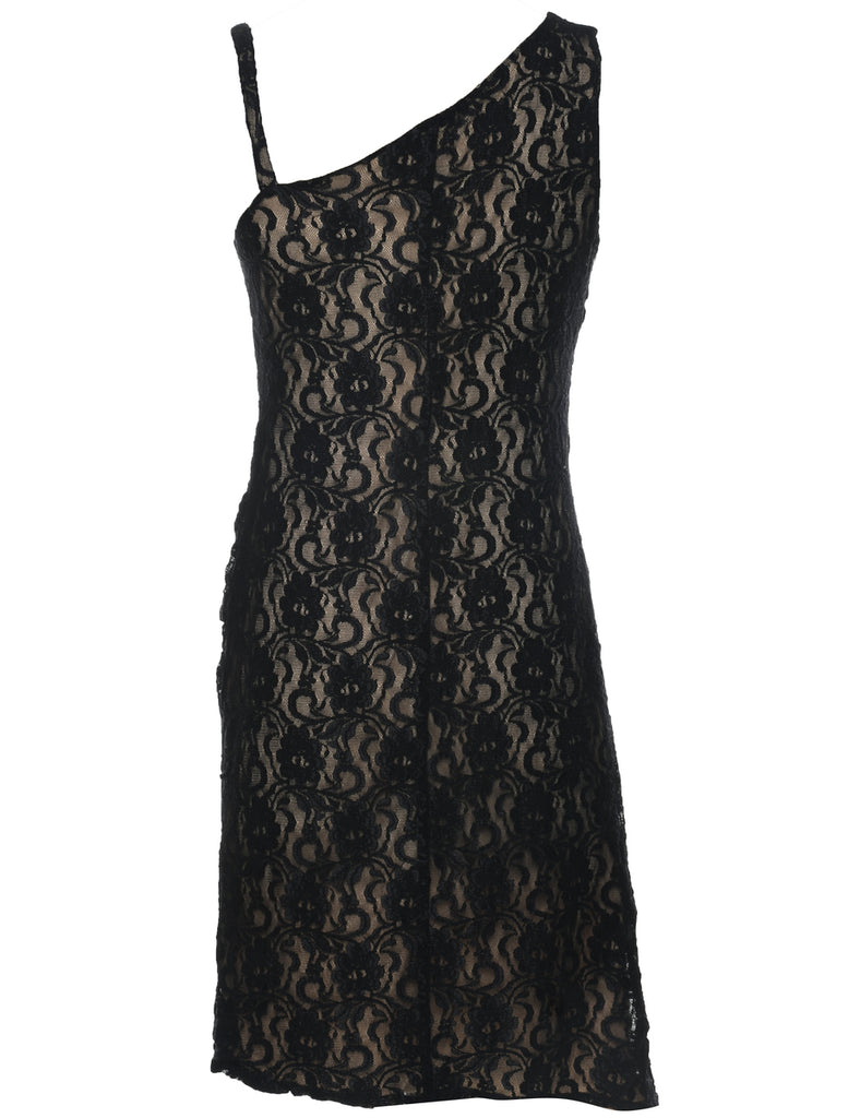 Black Lace Evening Dress - S