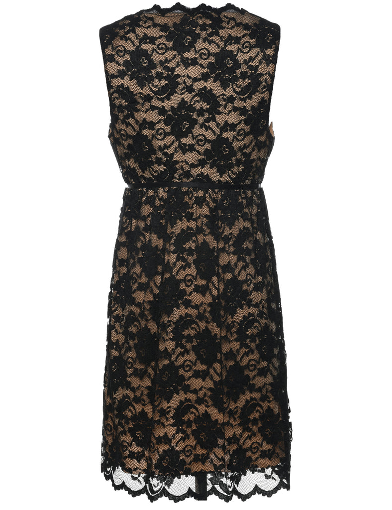 Black Lace Evening Dress - M