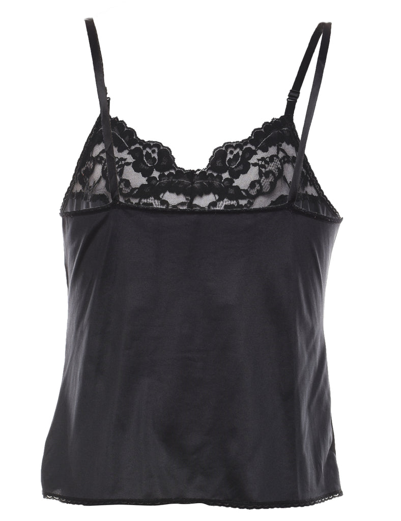 Black Lace Trim Camisole - M