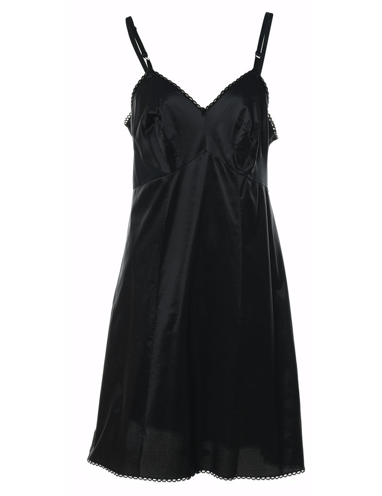 Black Lace Trim Slip - S