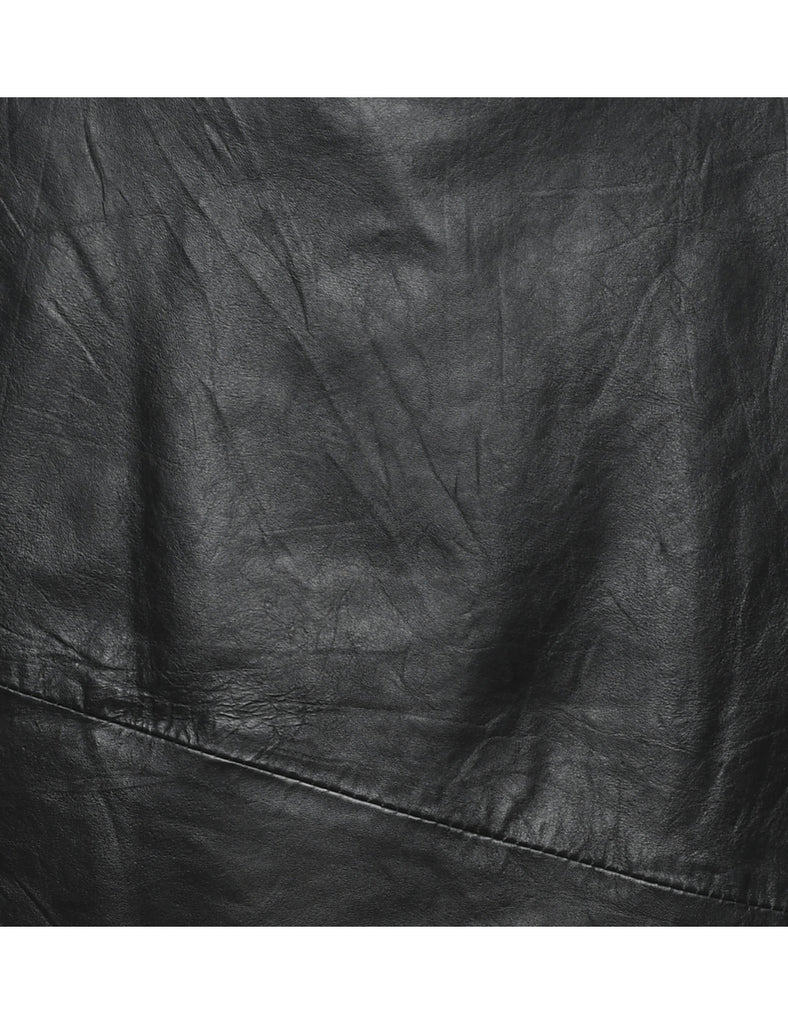 Black Leather Skirt - L