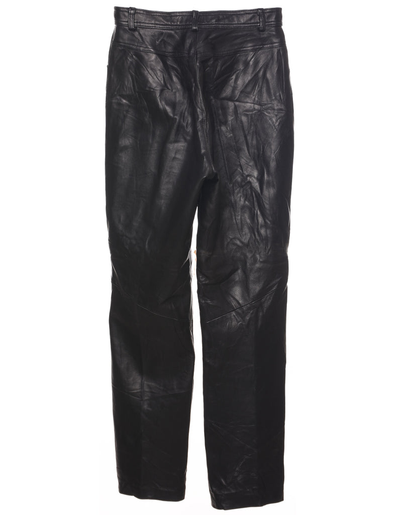 Black Leather Trousers - W26 L30