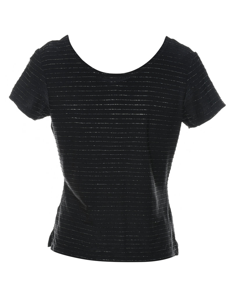 Black Metallic Evening Top - S